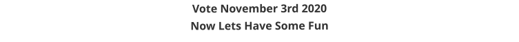 Vote November 3rd 2020 Now Lets Have Some Fun